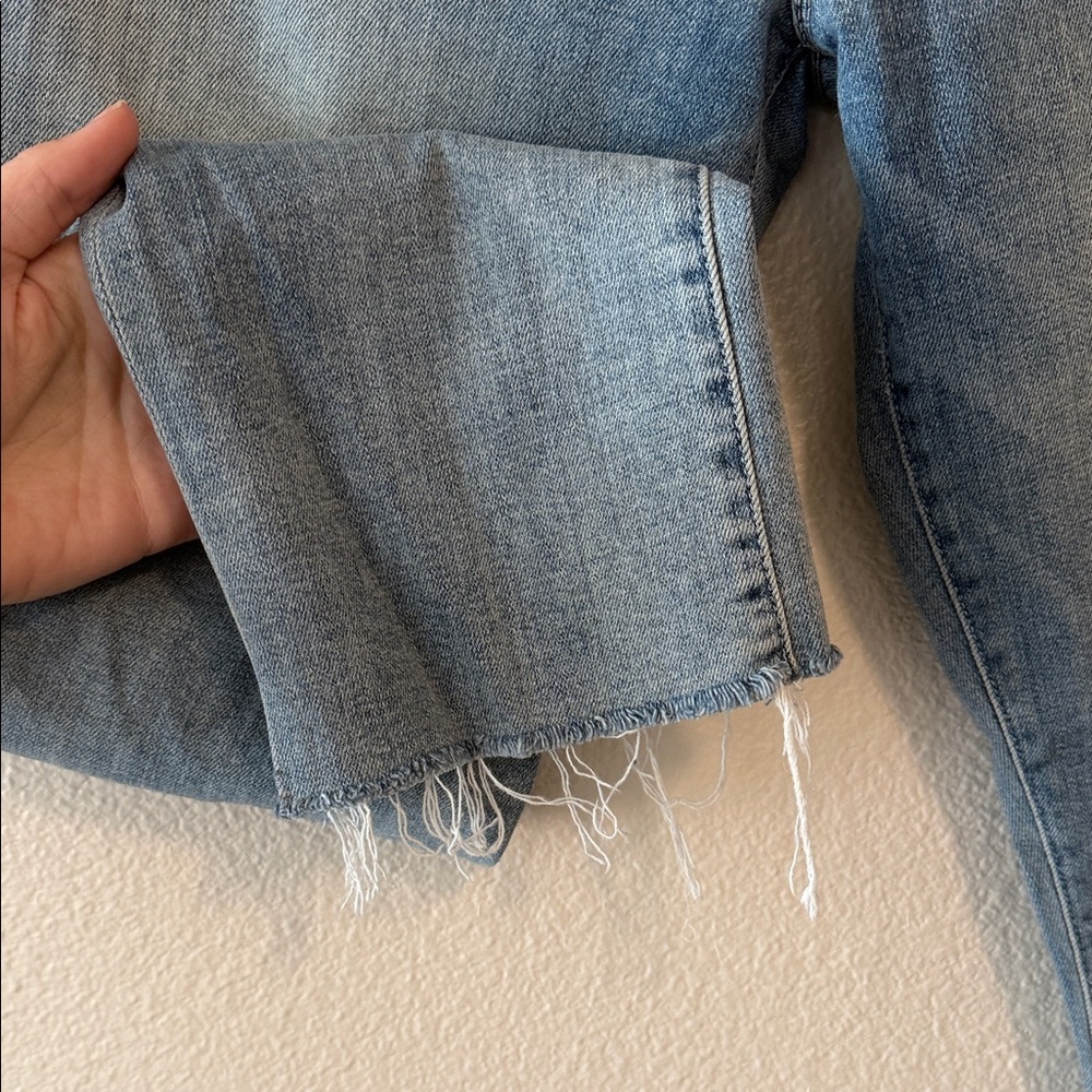 MOTHER “The Rascal” Light Blue Cropped Jeans - Picture 4 of 9